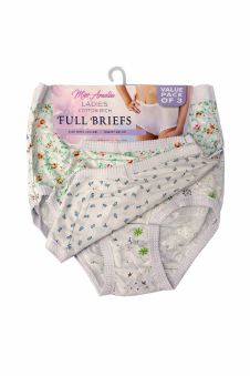 Active Star Cotton Rich Floral Print Full Briefs for Women (Pack of 3 Pcs)