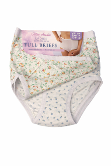 Active Star Cotton Rich Floral Print Full Briefs for Women (Pack of 3 Pcs)