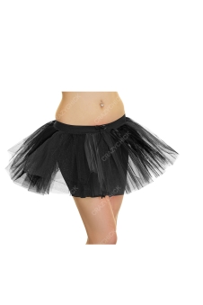Crazy Chick Adult 3 Layers Plain Black Tutu Skirt