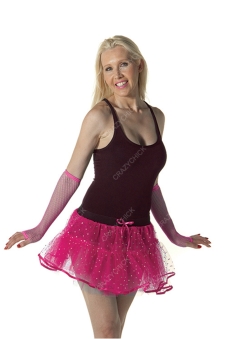 Crazy Chick Adult Sequin 4 Layers Pink Tutu Skirt