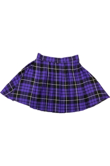 Crazy Chick Adult Purple Pleated Front Tartan Skirt (16 inches)