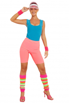 Wickedfun Florescent Multi Stripe Legwarmers