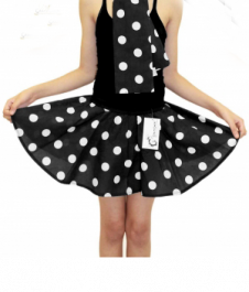 Crazy Chick Girls Black White Polka Dot Skirt 15 Inches
