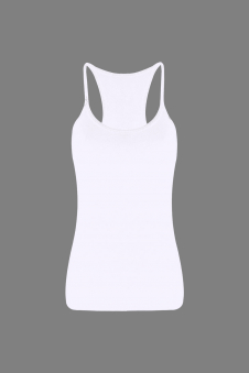 Crazy Chick Girls Cotton White Vest Top