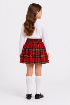 Crazy Chick Girls Red Black Box Pleated Tartan Skirt