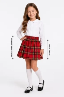 Crazy Chick Girls Red Black Box Pleated Tartan Skirt