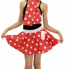 Crazy Chick Girls Red White Polka Dot Skirt 15 Inches