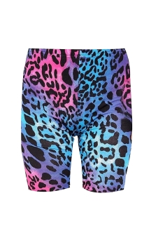 Crazy Chick Adult Leopard Print Pink and Blue Cycling Shorts