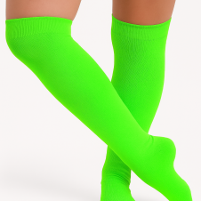 Crazy Chick Plain Neon Green OTK Socks