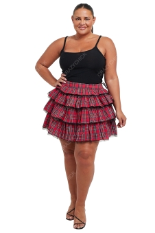 Crazy Chick Adult Red Tartan Skirt