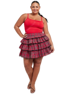 Crazy Chick Adult Red Tartan Skirt