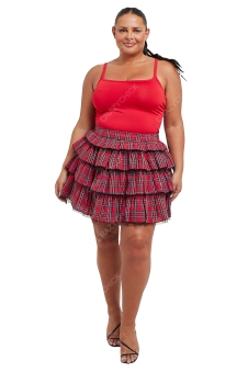 Crazy Chick Adult Red Tartan Skirt