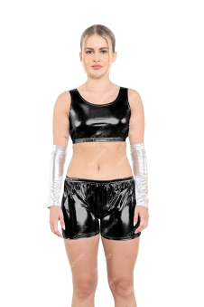 Crazy Chick Adult Shiny Metallic Silver Arm Warmer
