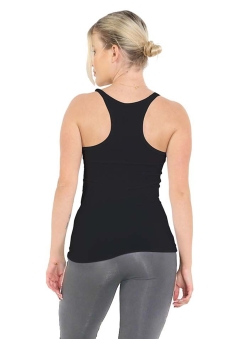 Crazy Chick Adult Microfibre Black Vest Top