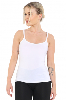 Crazy Chick Adult Cotton White Vest Top
