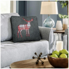 Cushion Cover Emb Teddy Stag