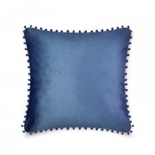 CUSHION COVER POM POM 43x43 BLUE HORIZON