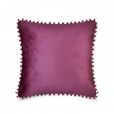 CUSHION COVER POM POM 43x43 PLUM