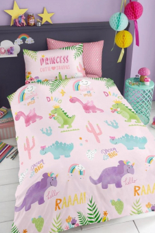 Cutie Saurus Kids Sheet & Duvet Set