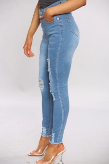 Denim Blue Ripped Skinny Jeans