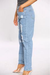 Denim Blue Wash Mom Jeans