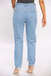 Denim Blue Wash Mom Jeans