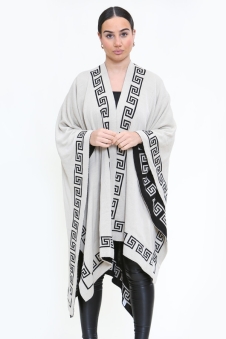 Double-Faced Wrap Shawl Beige