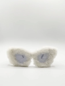 Faux fur novelty sunglasses in white