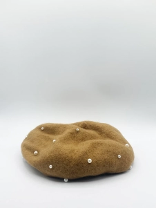 Faux Pearl Burned Orange Beret