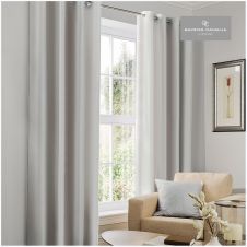 FAUX SILK (EYELET) CURTAINS 66x54 SILVER
