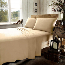 FLANNEL PLAIN FITTED SHEET NATURAL