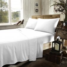 FLANNEL PLAIN SHEET SET WHITE