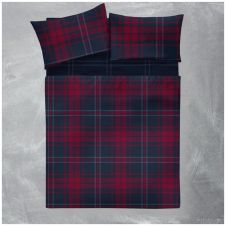 FLANNEL SHEET SET ARTHUR CHECK NAVY