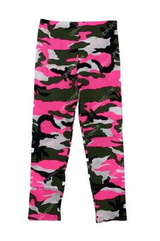 Crazy Chick Girls Pink and Green Camouflage Army Leggings