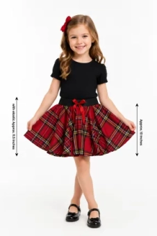 Crazy Chick Girls Tartan Skirt Red