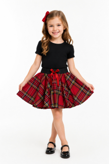 Crazy Chick Girls Tartan Skirt Red