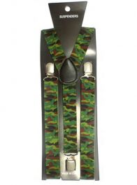 Wickedfun Green Camouflage Army Printed Braces (2.5 cm)