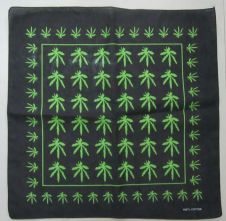 Green Leaf Black Bandana 