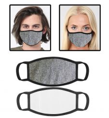 Grey Cotton Face Covering With Filter Pocket
