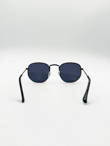 Hexagon Aviator Sunglasses in Black