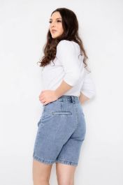 High Waisted Ladies Blue Shorts