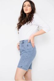 High Waisted Ladies Blue Shorts