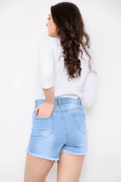 High Waisted Ladies Blue Shorts