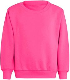 Hot Pink Kid Plain School Sweatshirt Jumper