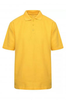 Kids Gold Cotton Plain Polo T-Shirt Summer Uniform Top