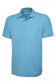 Kids Sky Blue Cotton Plain Polo T-Shirt Summer Uniform Top