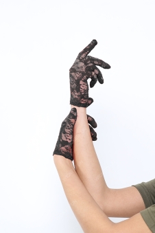 Wickedfun Lace Short Gloves Black