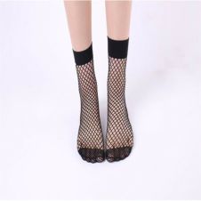 Crazy Chick Black Fish Net Lace Socks