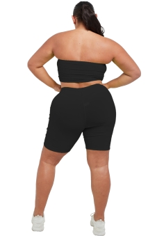 Crazy Chick Adult Black Cotton Cycling Shorts