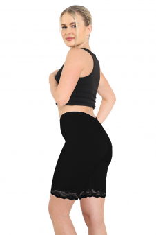 Crazy Chick Adult Black Cotton Cycling Shorts